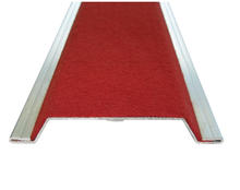 ALUMINIUM TIE RAIL 4mt LENGTH *****C/W RED CARPET PADDING*****